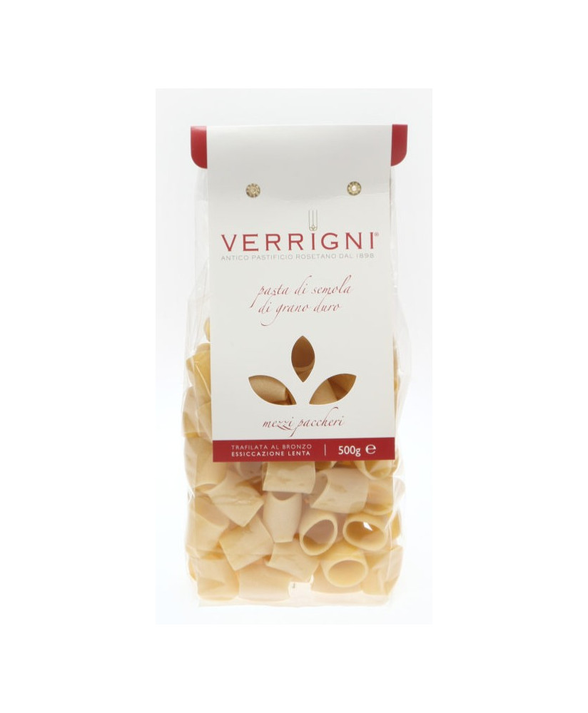 Sale online Homemade pasta Italian Verrigni, Means Paccheri, Antico Pastificio Rosetano since 1898. Shop on line and the price o