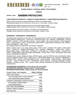 Vendita online Babbini Babbi, Babbino PISTACCHIO, Wafer ripieno di crema al PISTACCHIO ricoperto di cioccolato BIANCO. Miglior p