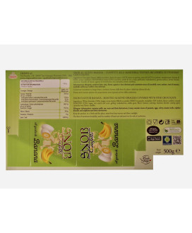 vendita online confetti snob crispo bianchi ripieni di frutta al gusto di banana con mandorla tostata ricoperta di cioccolato sh