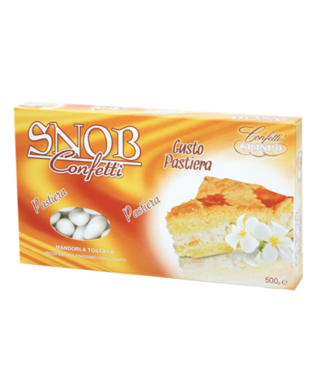 CONFETTI CRISPO - SNOB - PASTIERA. Vendita online confetti bianchi al gusto di Pastiera Napoletana con Mandorla e cioccolato. Sc CONFETTI CRISPO - SNOB - PASTIERA. Vendita online confetti bianchi al gusto di Pastiera Napoletana con Mandorla e cioccolato. Sc