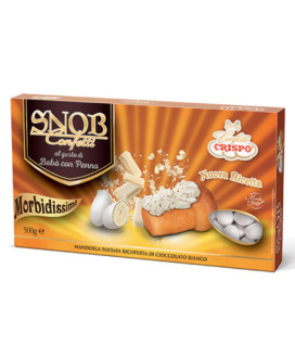 Vendita online confetti Crispo Snob gusto Baba e Panna. Shop on line Confetti Crispo ripieni con mandorla, uno strato di cioccol