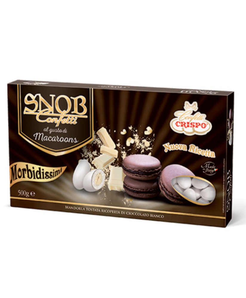 Vendita online confetti Crispo ripieni al cioccolato al gusto Macaroons al Cioccolato. Snob Mandorla e Macaroons. Shop on line C