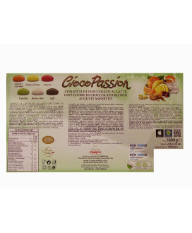 Vendita online confetti Ciocopassion assortiti colorati ripieni a vari gusti. Cioco Passion Crisposcatola da 100