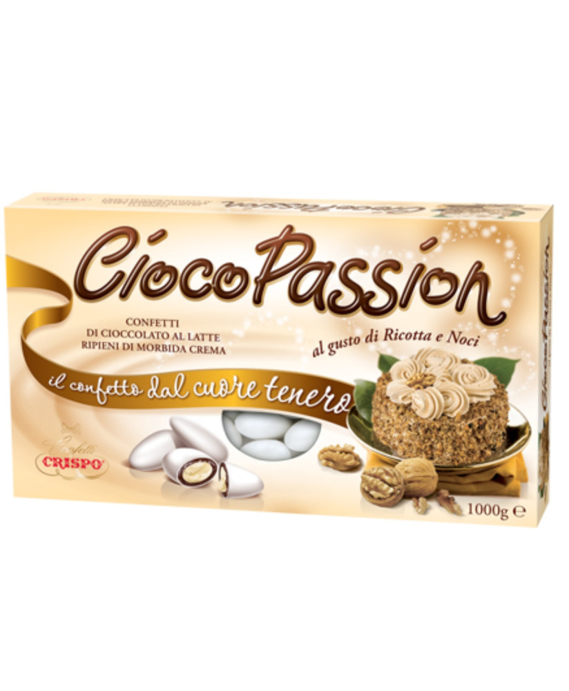 Vendita online confetti ripieni di Ricotta e Noci Ciocopassion Crispo scatola da 1000g. Shop on-line confetti Cio