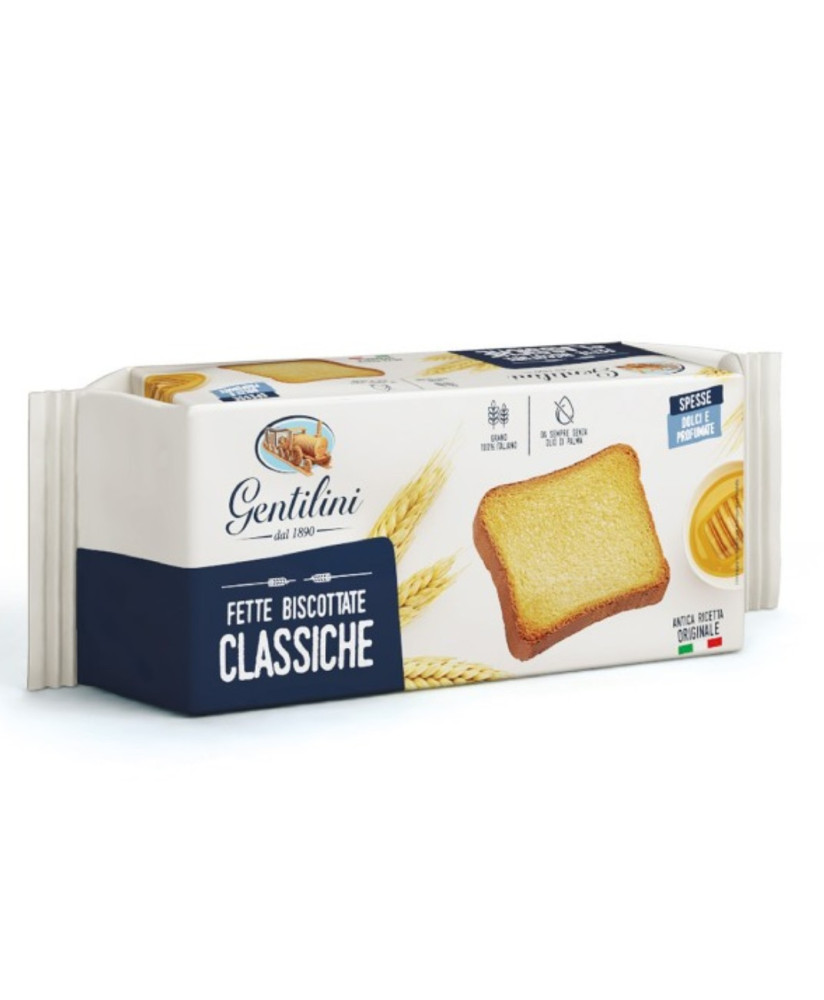 Vendita Fette Biscottate Gentilini, fette al miele, Osvego con farina integrale e 5 cereali e Novellini con latte e miele.