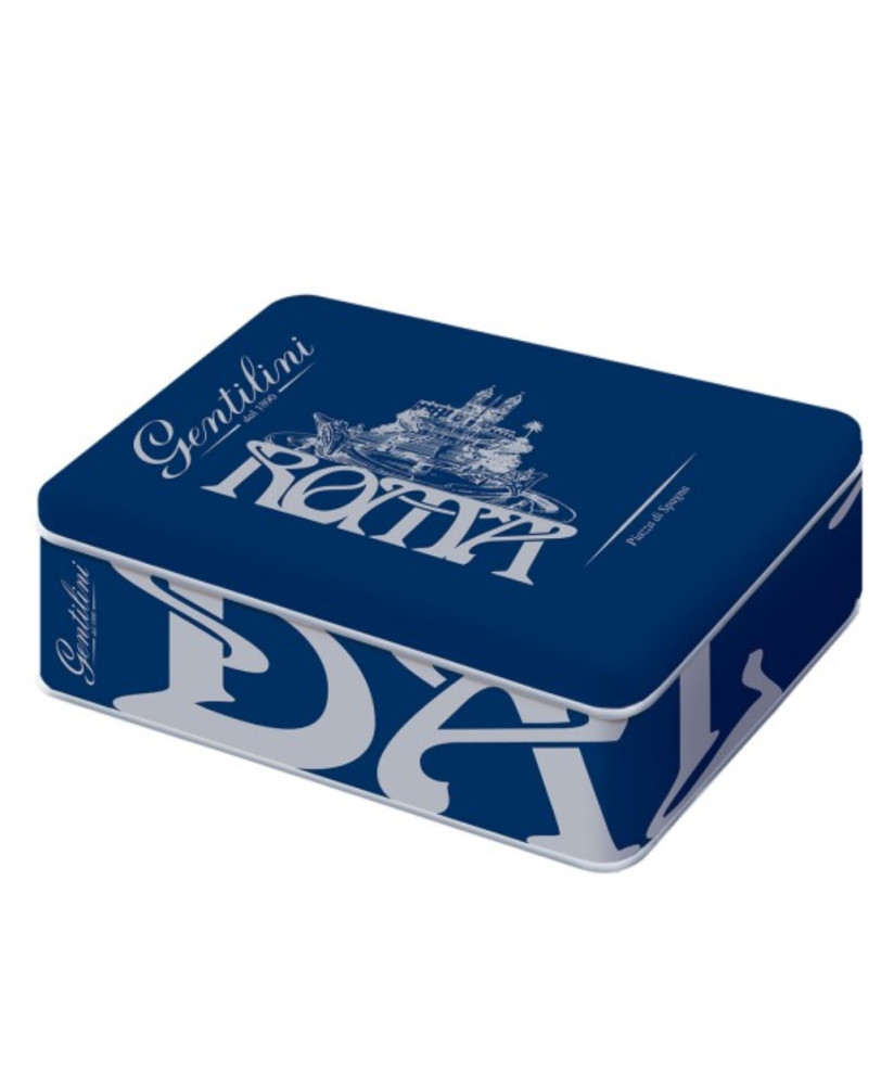 Vendita online biscotti Gentilini in scatole regalo di metallo. Scatola in latta Gentilini. Miglior prezzo biscotti assortiti