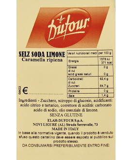 Vendita online caramelle Dufour al Selz Soda gusto arancio e limone. Shop on line caramelle frizzanti al selz per uffici, negozi
