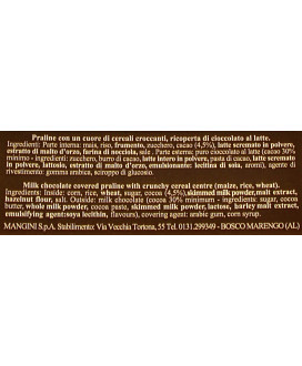 Mangini, Cereale ricoperto di cioccolato al latte a € 20,00 al kg. Vendita online Perla di Cioccolato Fondente, all