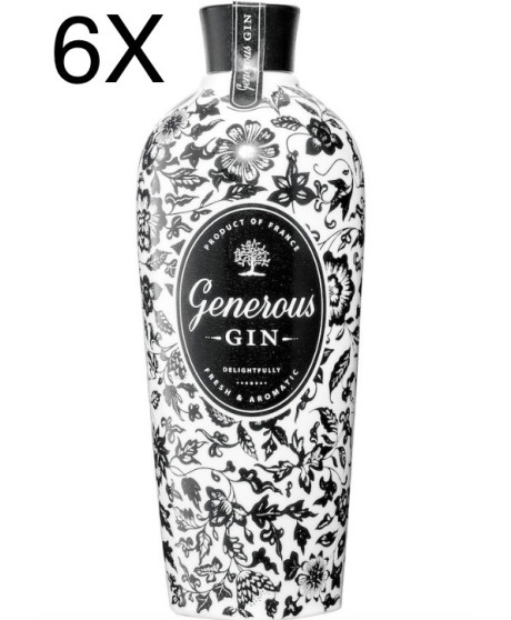 (6 BOTTLES) Generous Gin - Delightfully - Fresh and Aromatic - 70cl