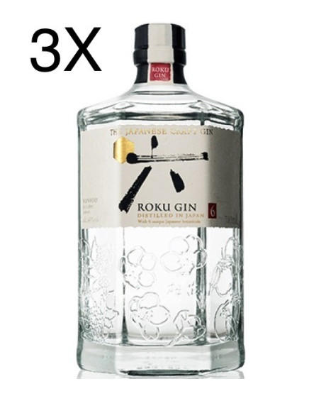 (3 BOTTLES) Suntory Roku - The Japanese Craft Gin - 70cl