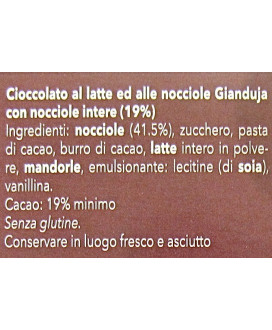 Vendita online tavolette di cioccolato Caffarel di Torino, linea Piemonte, cioccolato Gianduja con nocciole intere 33g Minitavol