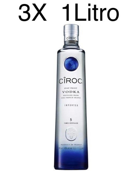 (3 BOTTLES) Ciroc - French Vodka - 100cl