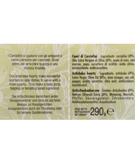 Vendita online Cuori di Carciofini Sott'olio extra vergine di oliva -  Olive Nostre. Shop on line Carciofi sott'aceto e olio Lig