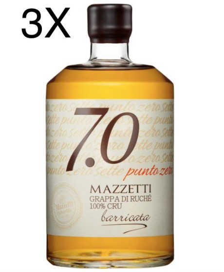 (3 BOTTLES) Mazzetti d'Altavilla - 7.0 Grappa di Ruche' Barricata - 70cl