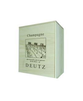 Cassetta Legno Champagne Deutz Con Coperchio