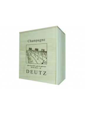 Cassetta Legno Champagne Deutz Con Coperchio