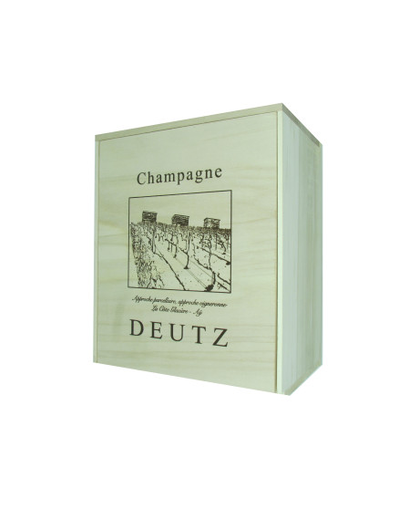 Cassetta Legno Champagne Deutz Con Coperchio