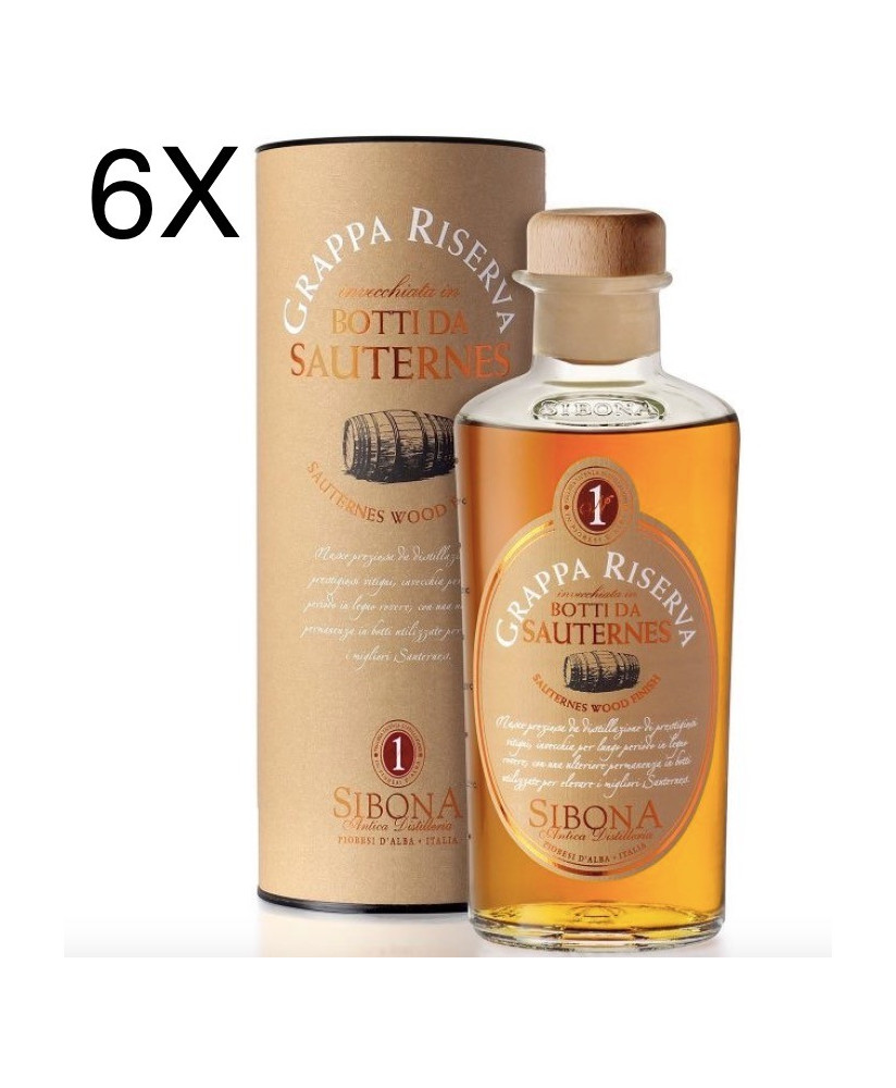 (3 BOTTIGLIE) Sibona - Grappa Riserva - Affinata in Botti da Sauternes - 50cl