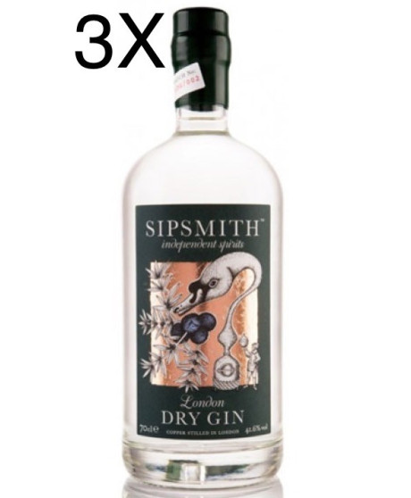 (3 BOTTLES) Sipsmith - London Dry Gin - 70cl