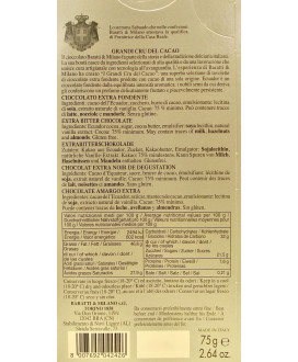 Baratti & Milano - Dark Chocolate 75% - Ecuador - 75g