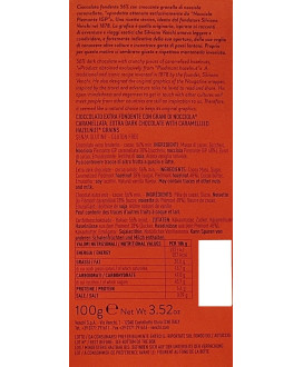 Venchi italian dark Chocolate Bar Nougatine stuffed nugat hazelnuts shop online price | corso101.com