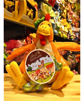 Vendita online Pollo di Peluches Lindt, con ovette al latte. Shop on-line Gallo di peluches con ovetti di cioccolato Lindt. Migl