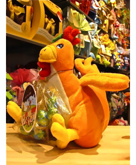 Vendita online Pollo di Peluches Lindt, con ovette al latte. Shop on-line Gallo di peluches con ovetti di cioccolato Lindt. Migl