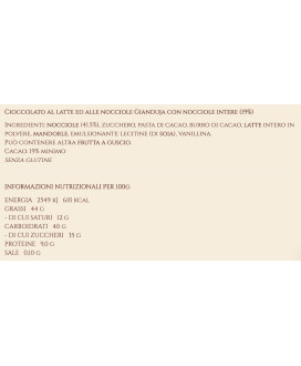 Vendita online tavolette di cioccolato Caffarel di Torino, linea Piemonte, cioccolato Gianduja con nocciole intere - 200g. Shop