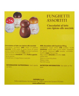 Vendita online Funghetti in caso di vetro Caffarel. Cioccolatini confezionati in fungo vaso di vetro