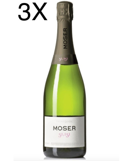 (3 BOTTLES) Moser - Brut - 51,151 - Trento DOC - 75cl