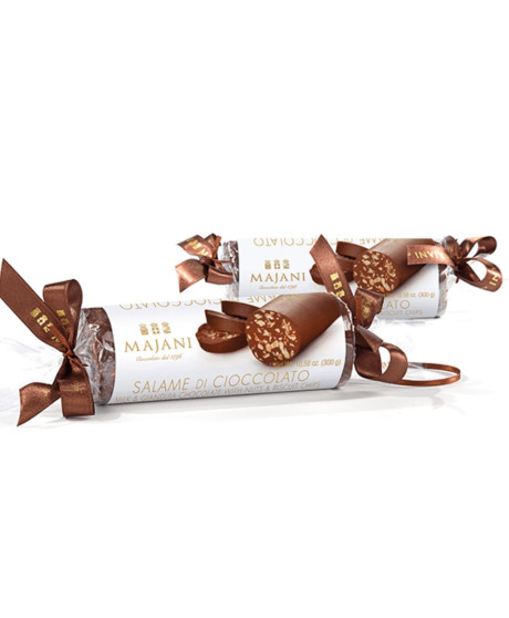 Online sales Greedy Salami Majani of Bologna in gift boxes. Shop online Gianduja Chocolate Scorza Maja Online sales Greedy Salami Majani of Bologna in gift boxes. Shop online Gianduja Chocolate Scorza Maja