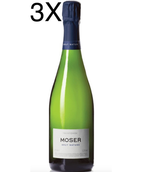 (3 BOTTLES) Moser - Brut Nature 2017 - Blanc de Blancs - Trento DOC - 75cl