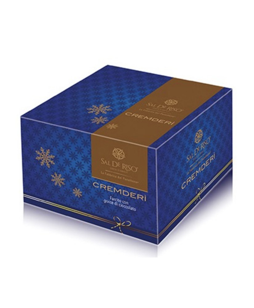 Shop online Sal de Riso Christmas Cake Cremderì with chocolate chips, best price italian panettone on-line sales