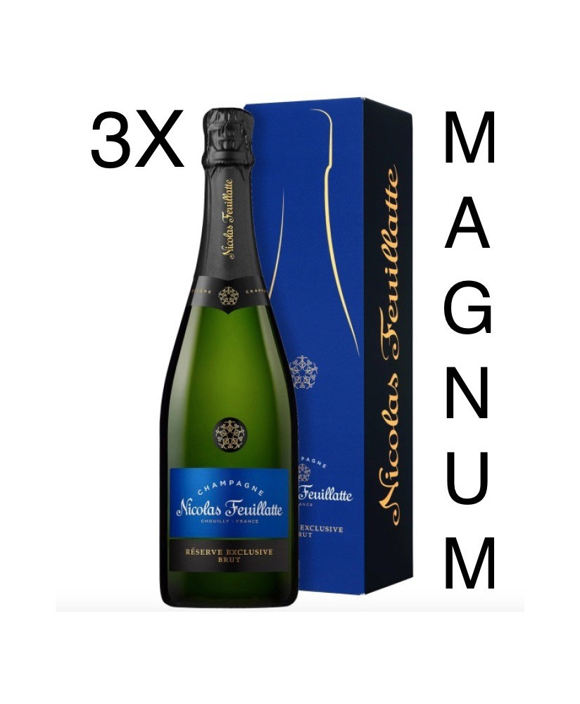 (3 BOTTIGLIE) Nicolas Feuillatte - Brut Réserve - Champagne - Magnum - 150cl - Astucciato