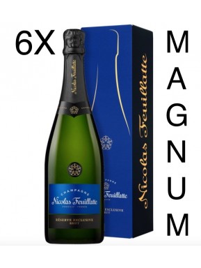 (6 BOTTLES) Nicolas Feuillatte - Brut Réserve - Champagne - 150cl - Magnum Gift box