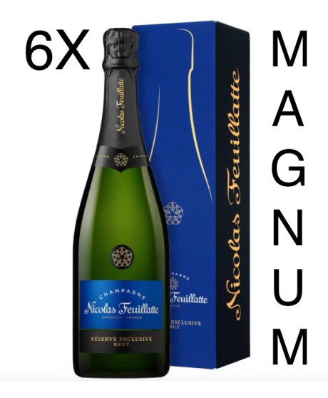 (6 BOTTLES) Nicolas Feuillatte - Brut Réserve - Champagne - 150cl - Magnum Gift box