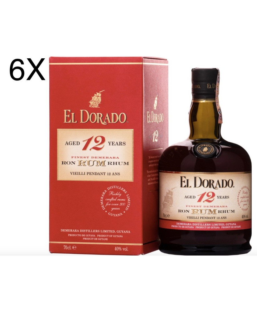 (6 BOTTIGLIE) El Dorado - 12 anni - Astucciato - 70cl