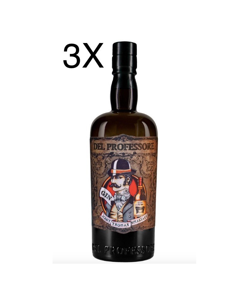 (3 BOTTLES) Distilleria Quaglia - Gin del Professore - Monsieur - 70cl