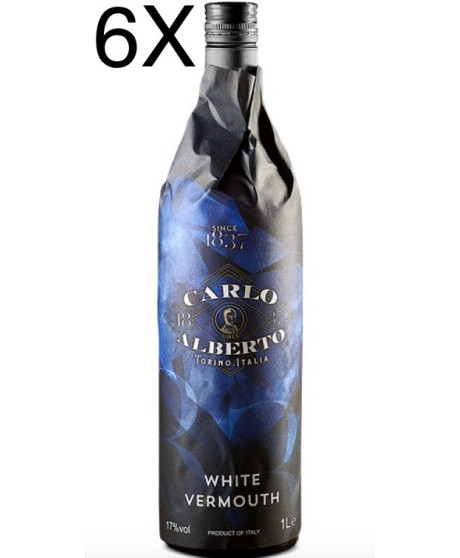 (3 BOTTLES) Carlo Alberto - Vermouth di Torino Bianco - 100cl - 1 Litro