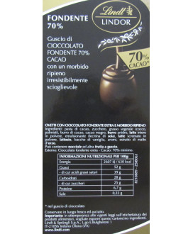 Lindor - Dark Chocolate 70% Eggs - 100g