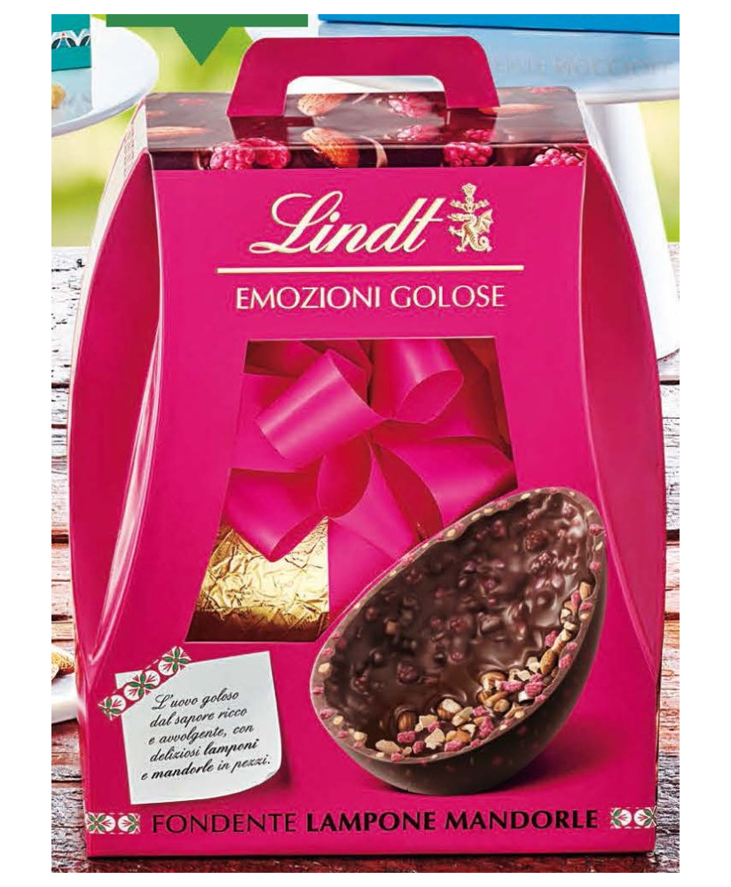Vendita online Uovo di Pasqua NOVITA' 2025 fondente e mandorle Lindt & Sprüngli, fondente con mandorle caramellate (SCONTO 10%).