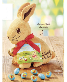 Vendita online Peluches Lindt Gold Bunny, con ovette al latte. Shop on-line Coniglietti, Bunny di peluches con ovetti di cioccol