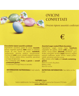 Vendita online Ovetti confettati di Caffarel ripieni di cioccolato. Shop on-line Ovette di piccione confettate maculate 