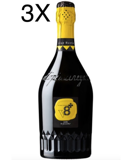 (3 BOTTLES) V8+ Vineyards - Sior Berto - Cuvée Brut - Vino Spumante Brut - 75cl