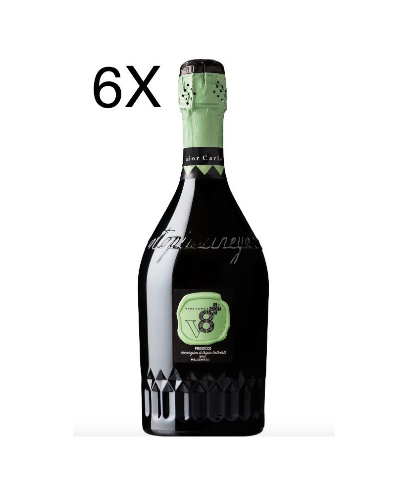(3 BOTTLES) V8+ Vineyards - Sior Carlo - Prosecco Brut Millesimato 2019 - DOC - 75cl