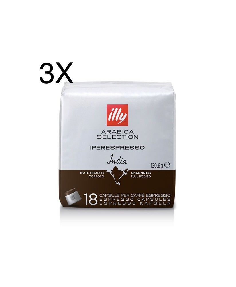 Vendita online capsule Illy Caffe' Monoarabica India per macchina iperespresso. Confezione da 21 caffè espresso India. Shop on-l