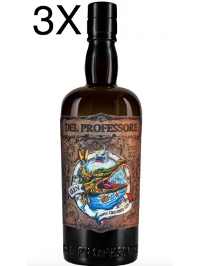 (3 BOTTLES) Distilleria Quaglia - Gin del Professore - Crocodile - 70cl