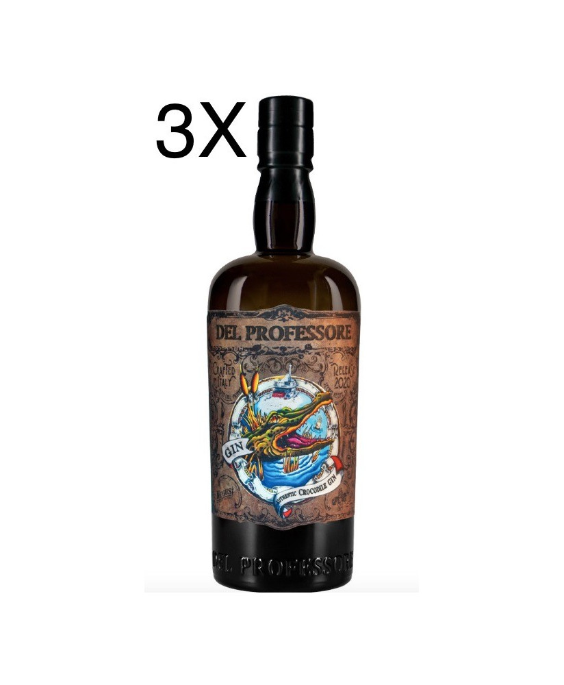 (3 BOTTIGLIE) Distilleria Quaglia - Il Gin del Professore - Crocodile - 70cl