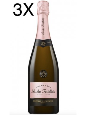 (3 BOTTLES) Nicolas Feuillatte - Reserve Exclusive Rose' - Champagne - 75cl