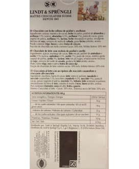 Vendita online tavolette di cioccolato Lindt & Sprüngli Creation con crema di mandorle e nocciole caramellate e granella di nocc